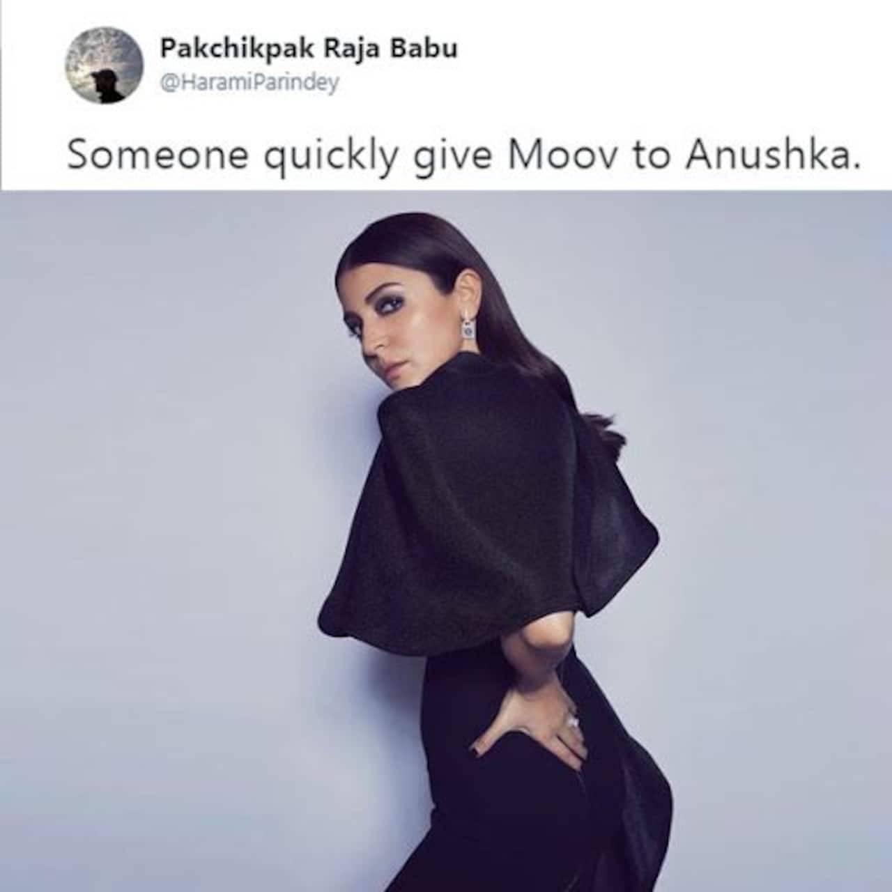 'Pain in the waist?' Anushka Sharma's latest picture sparks a meme fest on  social media - Bollywood News & Gossip, Movie Reviews, Trailers & Videos at  