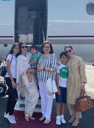 नानी बबीता कपूर का जन्मदिन मनाने पहुंचे तैमूर मियां, मां करीना और मौसी करिश्मा भी दिखीं साथ