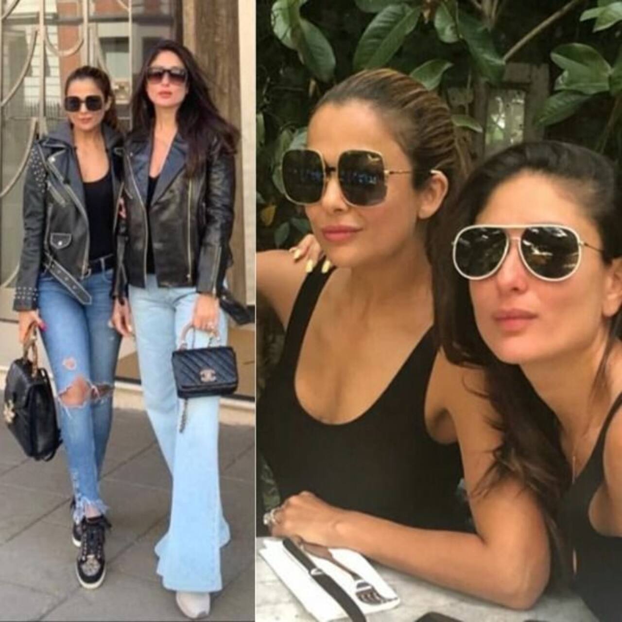 Kareena Kapoor Khan And Amrita Arora Twinning In Leather Jackets And