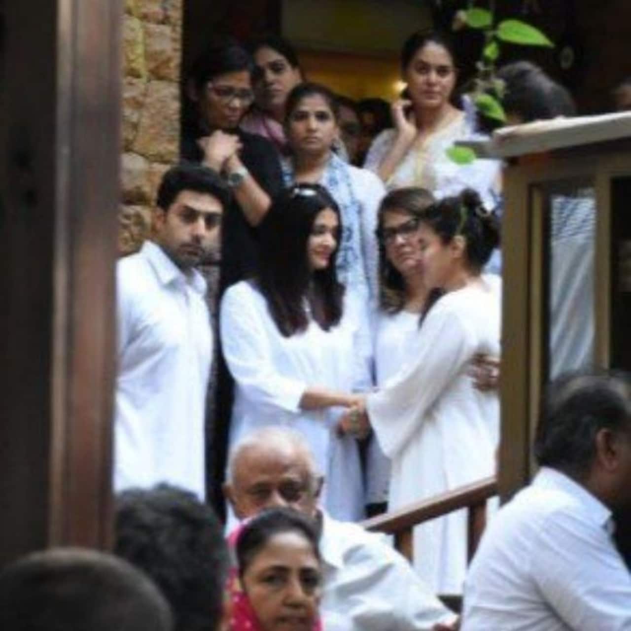 Kajol gets consoled by Aishwarya Rai Bachchan as she breaks down ahead of Veeru Devgan's funeral - watch video
