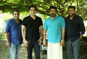 Mohanlal extends a warm welcome to Arbaaz Khan on the sets of Big Brother - view pic