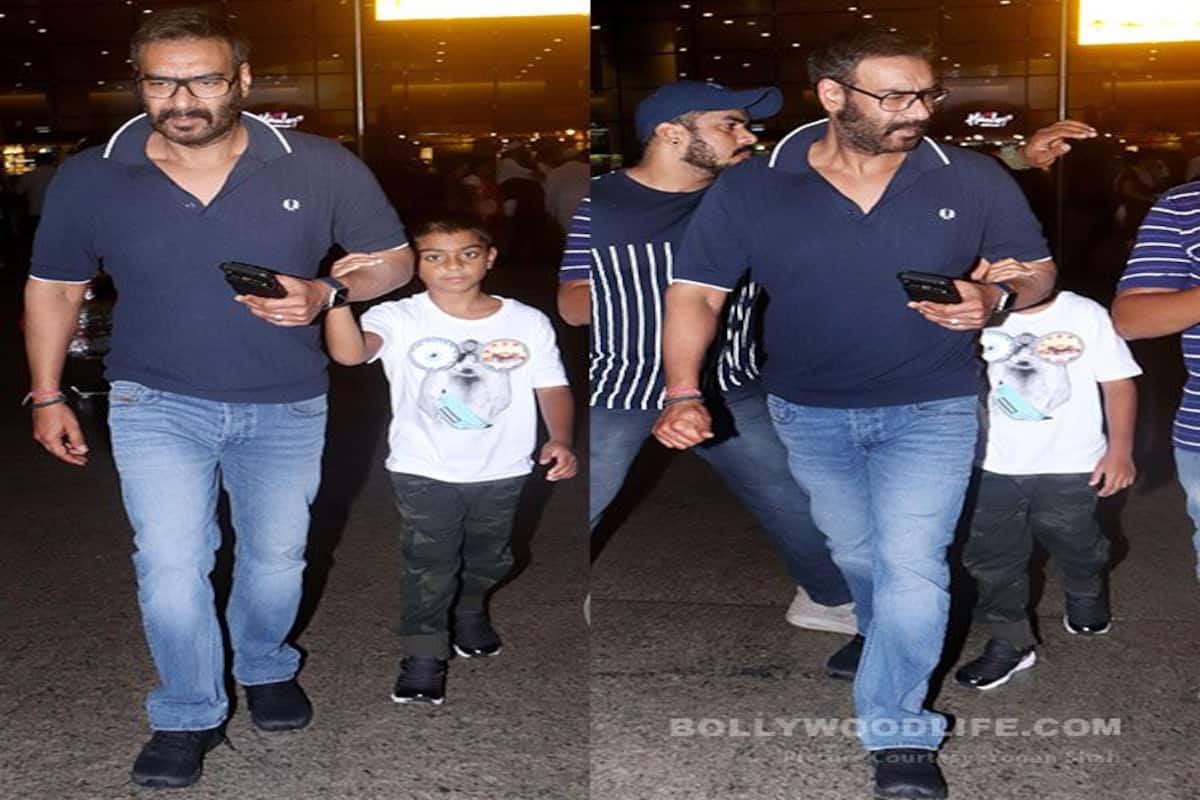 No Pictures Please Yug Devgn Plays Hide And Seek With The Paps And Takes Refuge Behind Papa Ajay Devgn View Pics Bollywood News Gossip Movie Reviews Trailers Videos Yug's grandparents veeru degan and veena devgan also belong to the bollywood film industry. takes refuge behind papa ajay devgn
