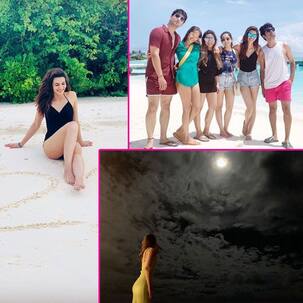 मालदीव्स में कभी चांद को निहारती तो कभी रेत से खेलती दिखी कृति सेनॉन, दोस्तों संग ऐसे मनाया जश्न