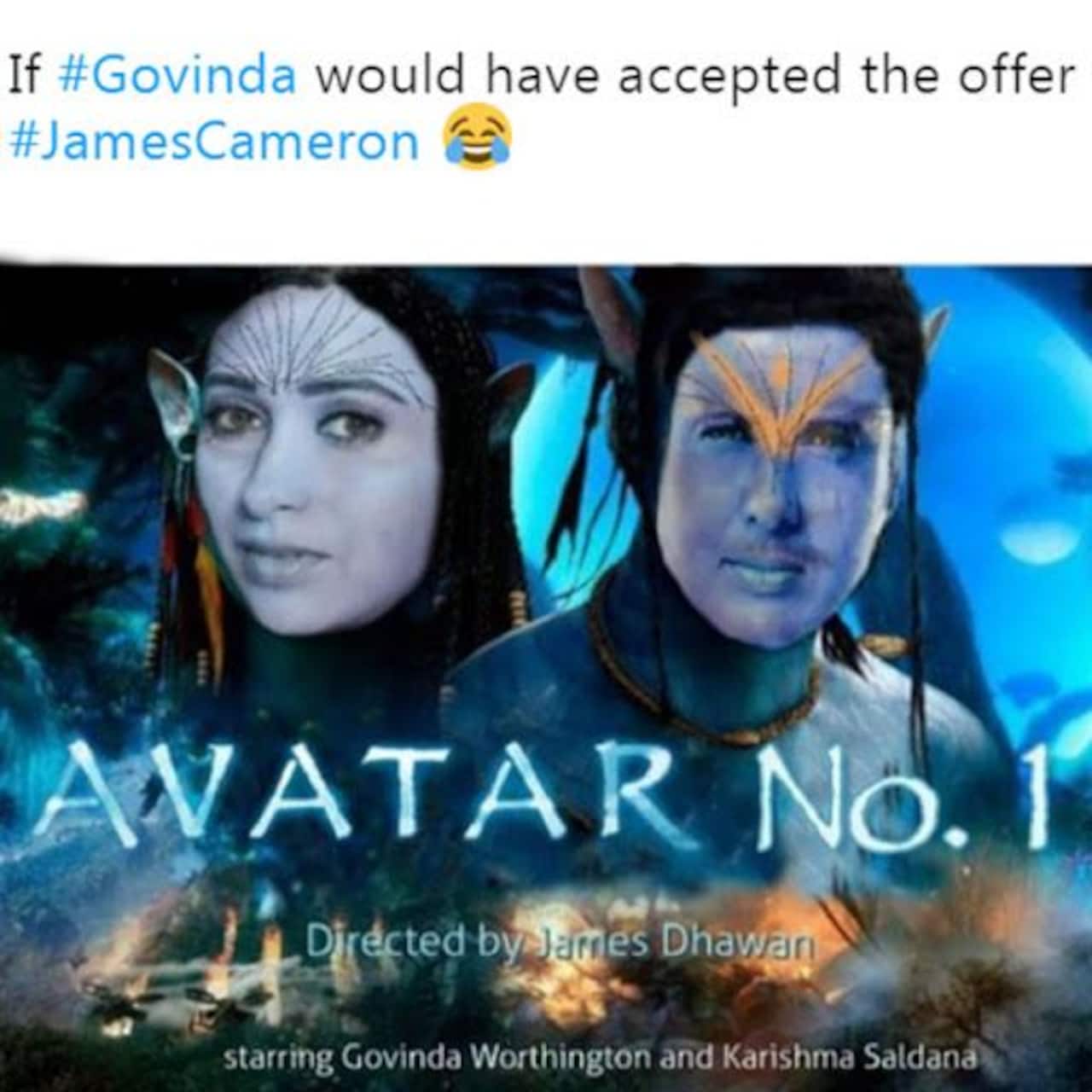 Govinda x Avatar meme: Khi thế giới Bollywood kết hợp với Avatar, bạn sẽ có được một bộ sưu tập hình ảnh meme cực kỳ thú vị. Sự kết hợp này sẽ đem lại cho bạn những phút giây thư giãn vô cùng, hãy xem ngay những hình ảnh meme độc nhất này để tận hưởng những tiếng cười tươi tắn này.