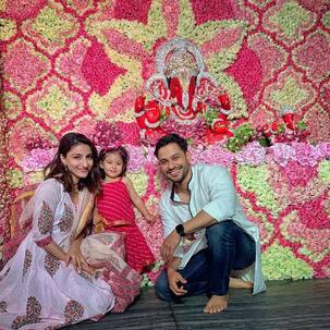 Inaaya Naumi Kemmu's face radiates with joy as she celebrates her FIRST Ganesh Chaturthi - view pic