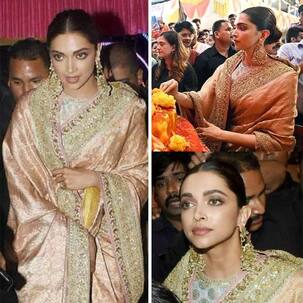 Deepika Padukone is elegance personified as she seeks the blessings of Lalbaugcha Raja - watch videos