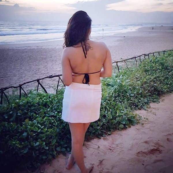 Looking amazing in backless dress