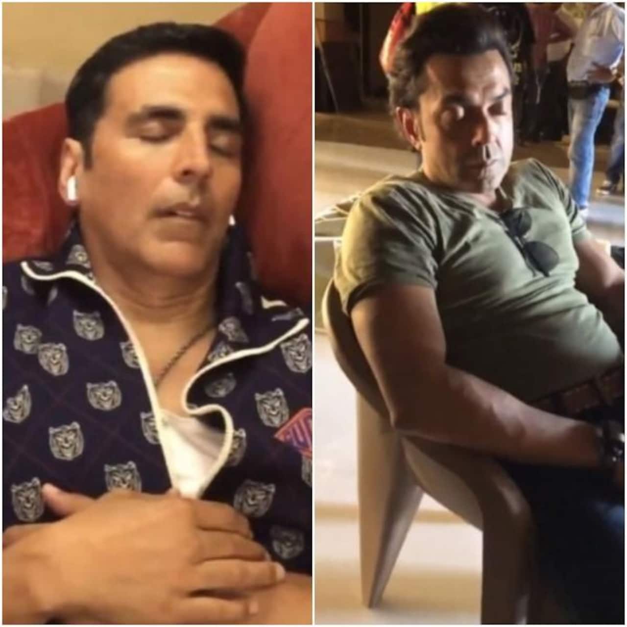 Housefull 4: Akshay Kumar, Bobby Deol caught sleeping on the sets in ...