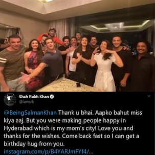 Salman Khan not only sang Happy Birthday for Shah Rukh Khan but also struck the famous SRK pose - watch video