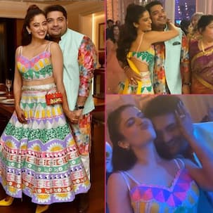 रंग बिरंगे लहंगे में मेहंदी दिखाती नजर आई Neha Pendse, संगीत सेरेमनी में मंगेतर संग किया जमकर रोमांस