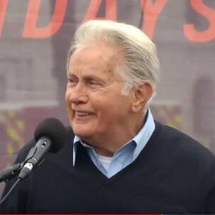 Martin Sheen recites Rabindranath Tagore's poem before getting arrested at Jane Fonda's Fire Drill Fridays