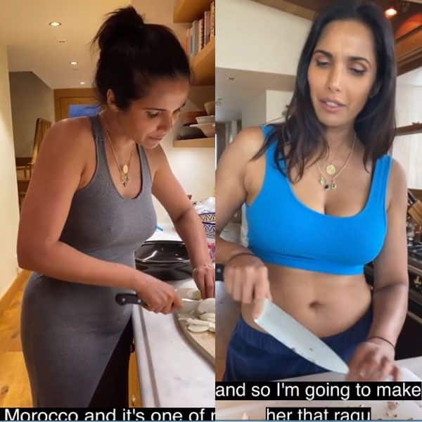 Once trolled for going braless in her kitchen, Padma Lakshmi hits back  saying, 'Be happy to note that I'm wearing two today'.