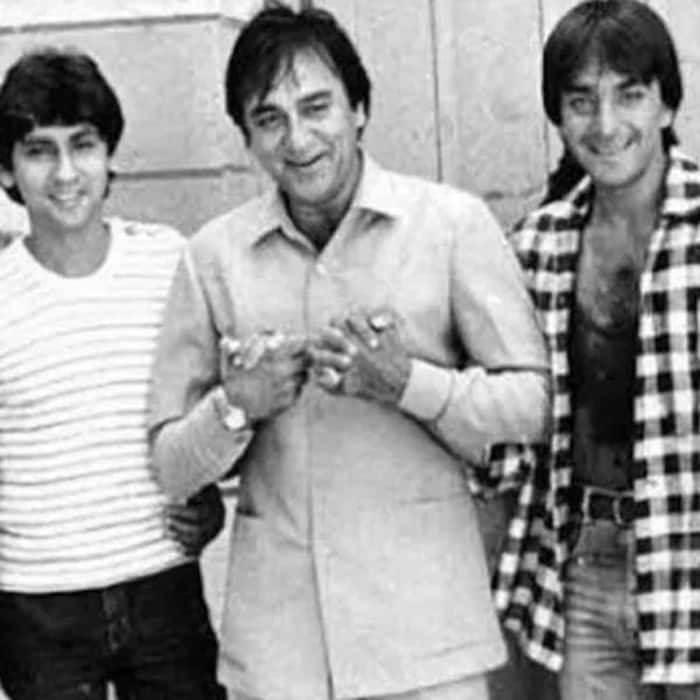 बेटे और दामाद के साथ सुनील दत्त