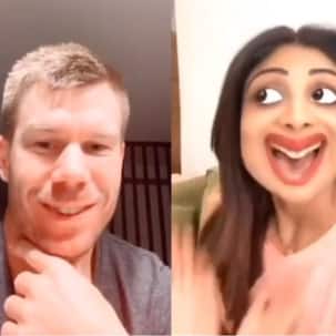 David Warner cannot stop laughing at Shilpa Shetty’s goofiness – watch video