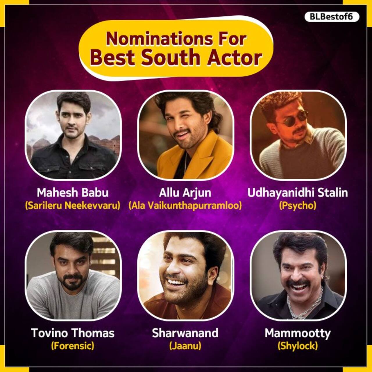 #BLBestOf6: अल्लू अर्जुन, महेश बाबू या ममूटी, किस साउथ स्टार को मिलेगा बेस्ट एक्टर का अवॉर्ड?