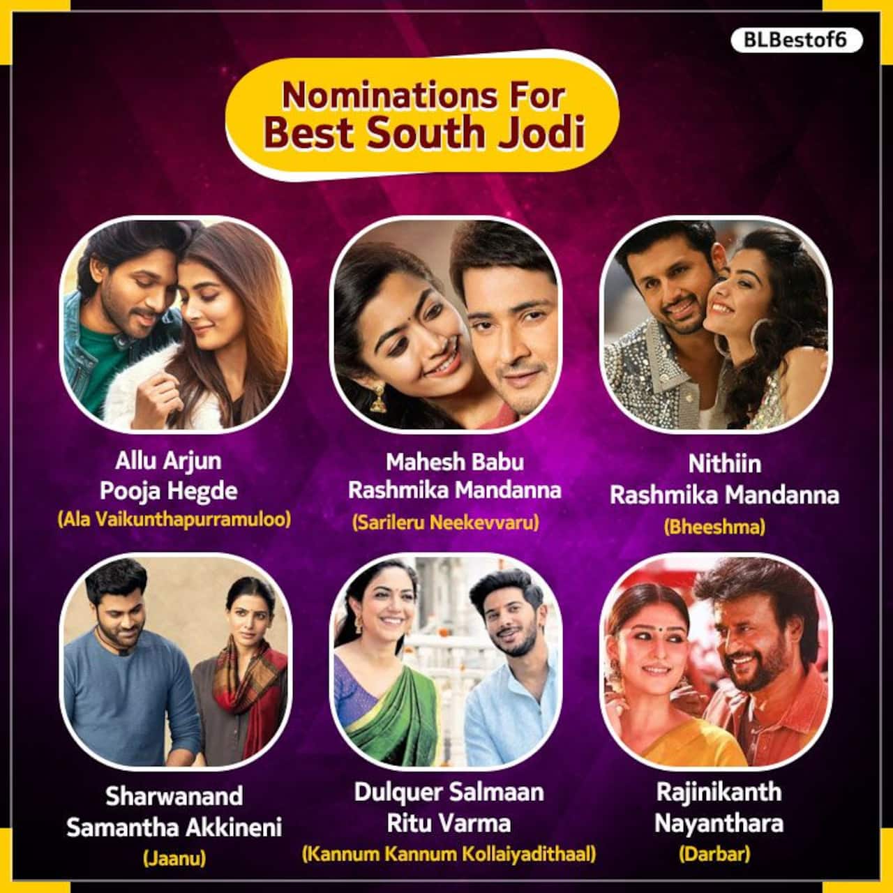 #BLBestOf6: Allu Arjun-Pooja Hegde in Ala Vaikunthapurramuloo, Sharwanand-Samantha Akkineni in Jaanu – Vote for your fave South Jodi till mid – 2020