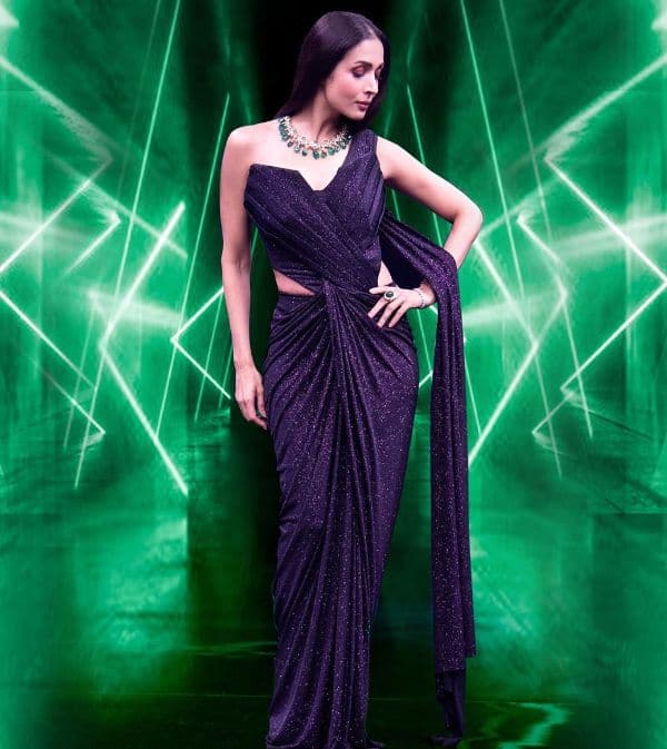 Buy Archana Kochhar Green Georgette Sequin Embroidered Saree Gown Online |  Aza Fashions