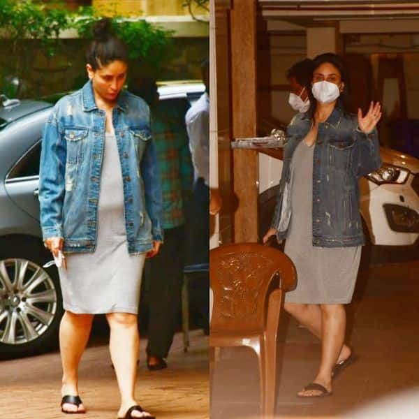 Kareena Kapoor Khan opts for grey dress and denim jacket as she steps ...