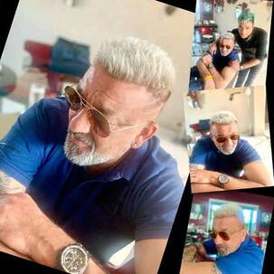 Sanjay Dutt flaunts his new platinum blonde hairdo after beating cancer