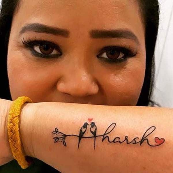 Sapna Chowdhary Tattoo हरयण क सपन चधर क हथ पर कसक नम क ह  टट यह दख उस टट क तसवर