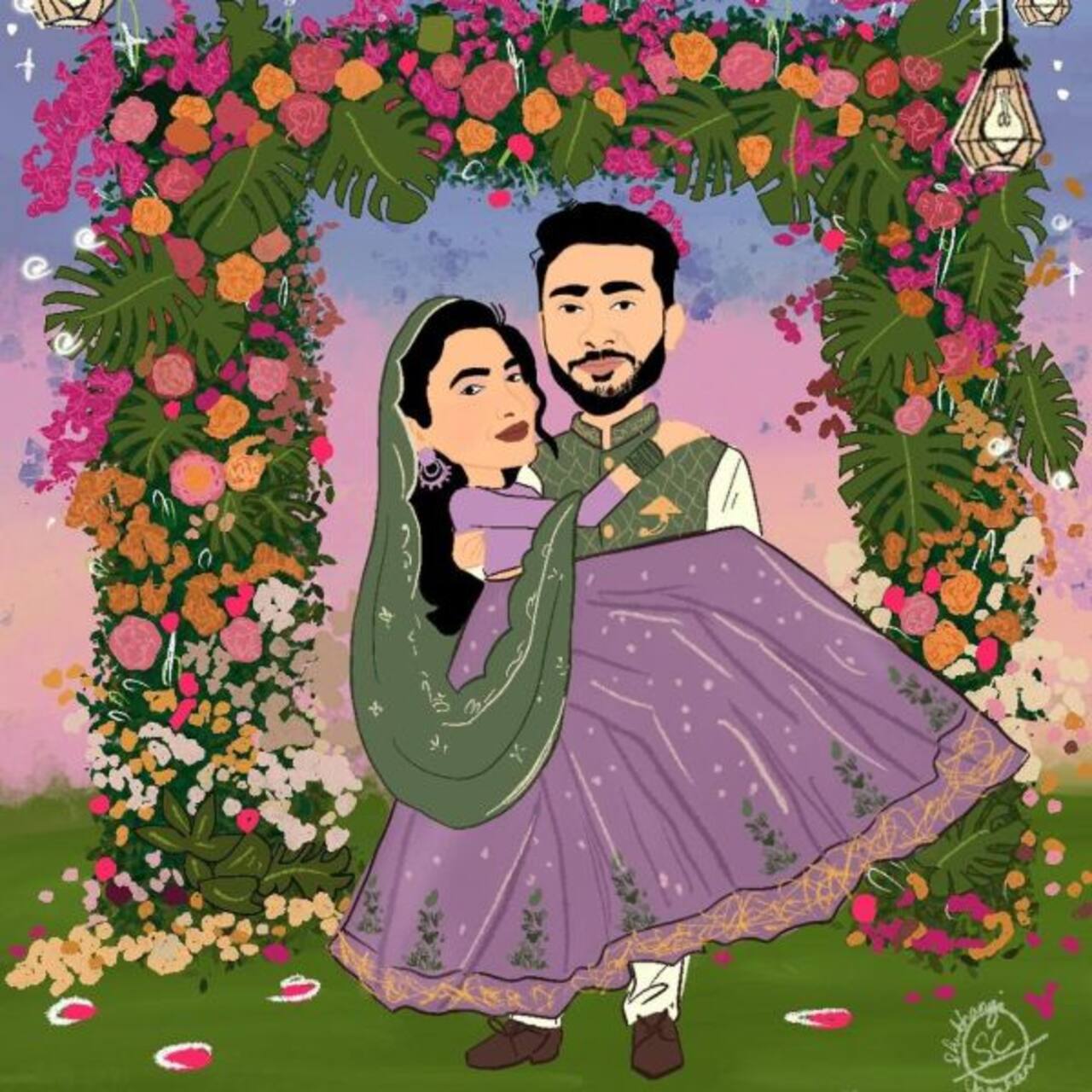 Gauahar Khan and Zaid Darbar's caricature versions in their wedding card will make you go aww — view pic