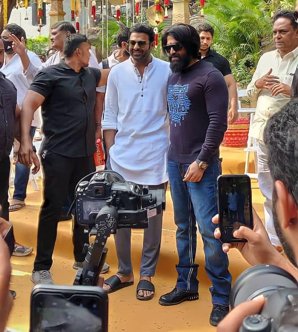 #SalaarSagaBegins: Prabhas and Yash pose together at the Puja ceremony and we cannot keep calm