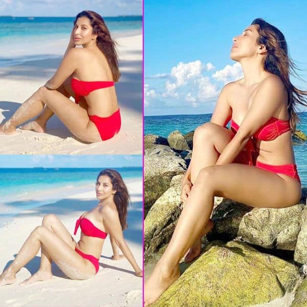 Sophie Choudry ने रेड कलर की बिकिनी में समंदर किनारे दिए हॉट पोज, PHOTOS ने इंटरनेट पर मचाया कोहराम