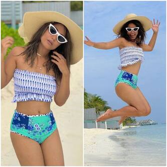 Hina Khan breaks the internet with her hot swimsuit pictures; looks like a sun-kissed goddess