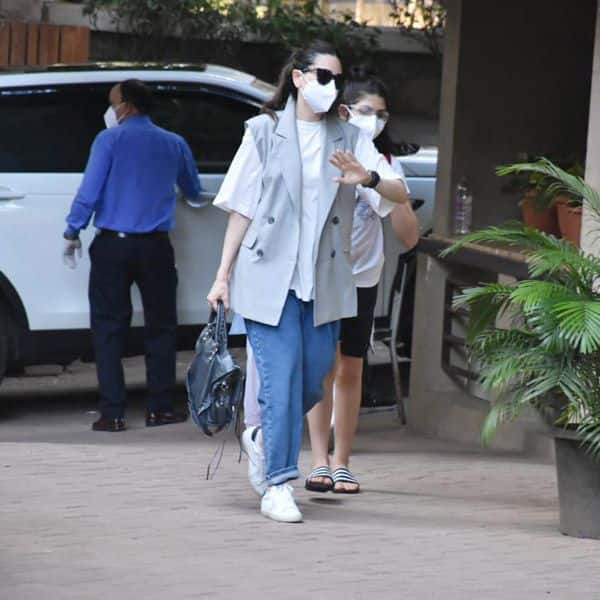 Karisma Kapoor makes an entry with son Kiaan