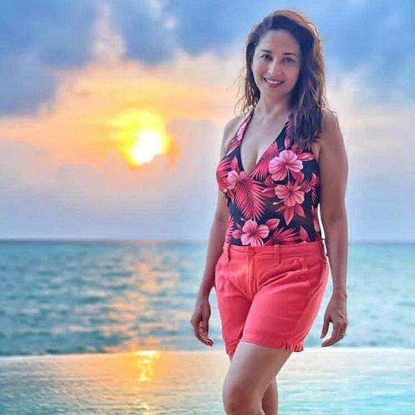 Madhuri Dixit makes our heart go 'Dhak Dhak' as she poses in red