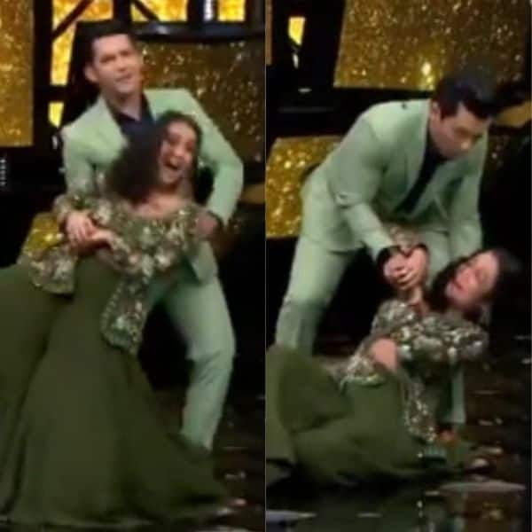 Indian Idol When Neha Kakkar Had An Oops Moment As She Fell On Stage While Dancing With Host 