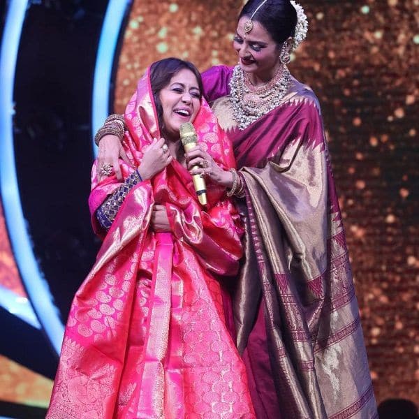 Indian Idol 12: Rekha gifts a beautiful Kanjivaram saree to Neha Kakkar as  'shaadi ka shagun'