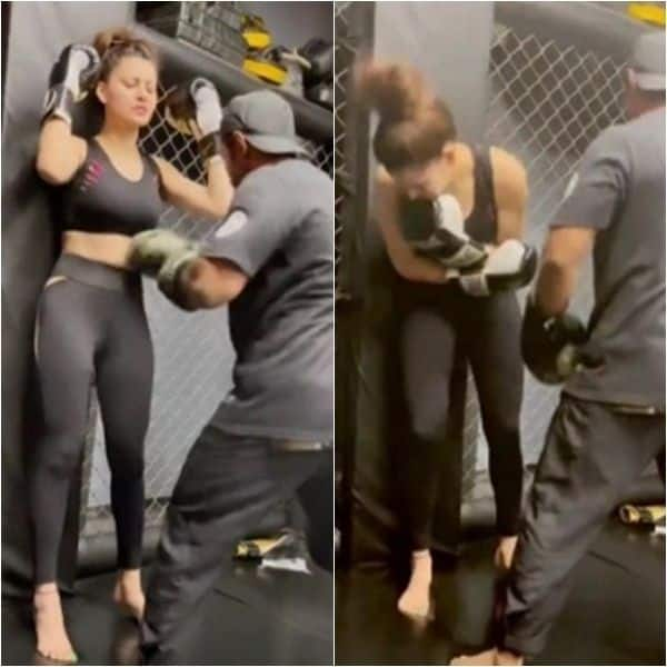 Urvashi Rautela gets punched repeatedly in the gut by her trainer – watch video