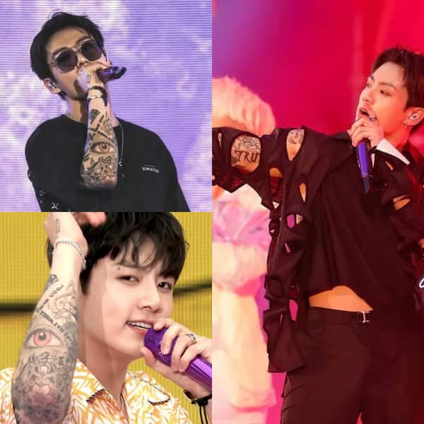 BTS Jungkook shows off his solid friendship with GOT7s Yugyeom  BamBam  as fans get a glimpse of his tattoos  PINKVILLA Korean