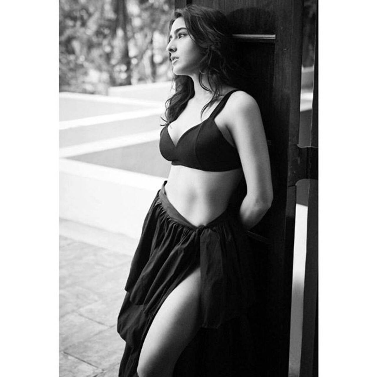 Sara Ali Khan Oozes Hotness In A Bralette And Thigh High Slit Skirt For Rohan Shresthas 