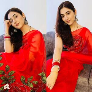 Disha Parmar की लाल साड़ी से नहीं हटेंगी निगाहें, तस्वीरें देखकर लट्टू हो गए Rahul Vaidya के फैंस
