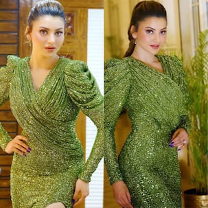 Urvashi Rautela adds glitter glam to her green bodycon gown but it’s her expressions that steal the show – view pics