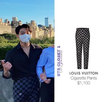 Louis Vuitton Black Distorted Damier 'Cigaret' Pants