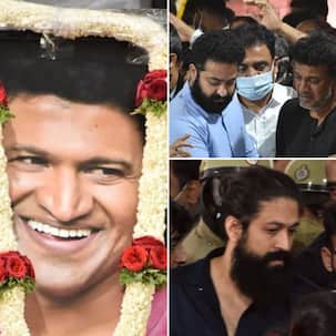 Puneeth Rajkumar Death: पुनीत राजकुमार के अंतिम दर्शन कर बुरी तरह रोए Jr NTR-Yash, साउथ सितारों का उमड़ा हुजूम