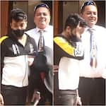 'Stop it dad!'  Arbaaz Merchant facepalms as his father forces him to pose outside NCB office;  paps can't stop laughing – watch video