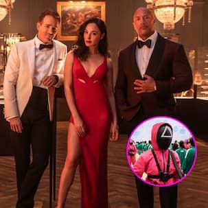 Red Notice stars Ryan Reynolds, Dwayne Johnson and Gal Gadot share their thoughts on Squid Game's global popularity BUT there's a catch