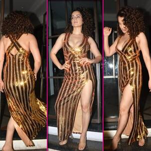 Kangana Ranaut ने मटक-मटक कर खिंचवाई फोटोज, हाई थाई स्लिट की भड़कीली ड्रेस में दिखाए तेवर