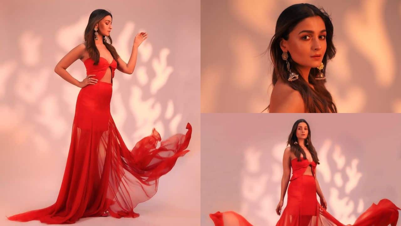 Alia Bhatt's gorgeous ethnic ensemble, a red velvet salwar suit, arrives  just in time for the festive season : Bollywood News - Bollywood Hungama