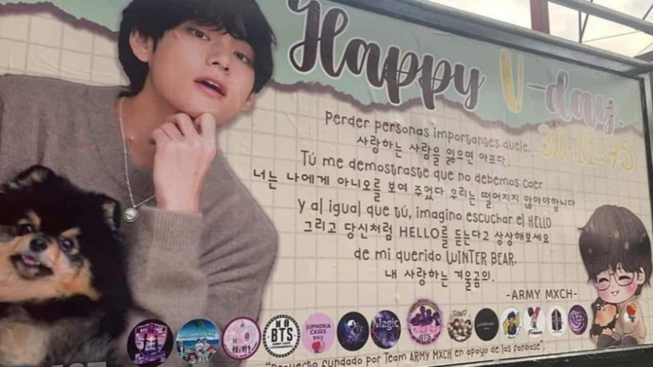 Kim Taehyung birthday ad in Mexico