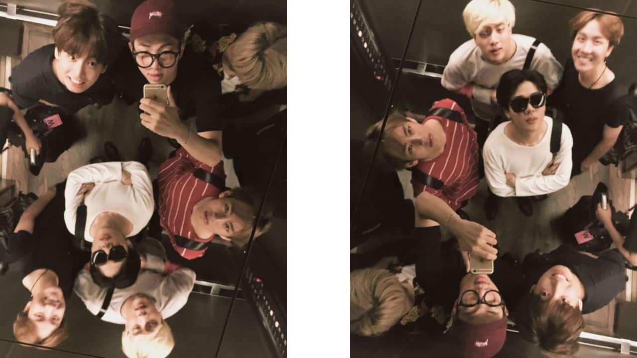 BTS' quirky mirror selfie