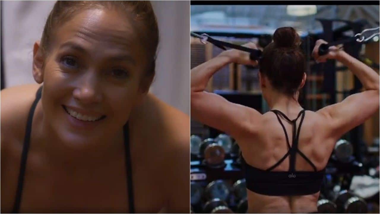 Jennifer Lopez gives a peek into her intense workout session