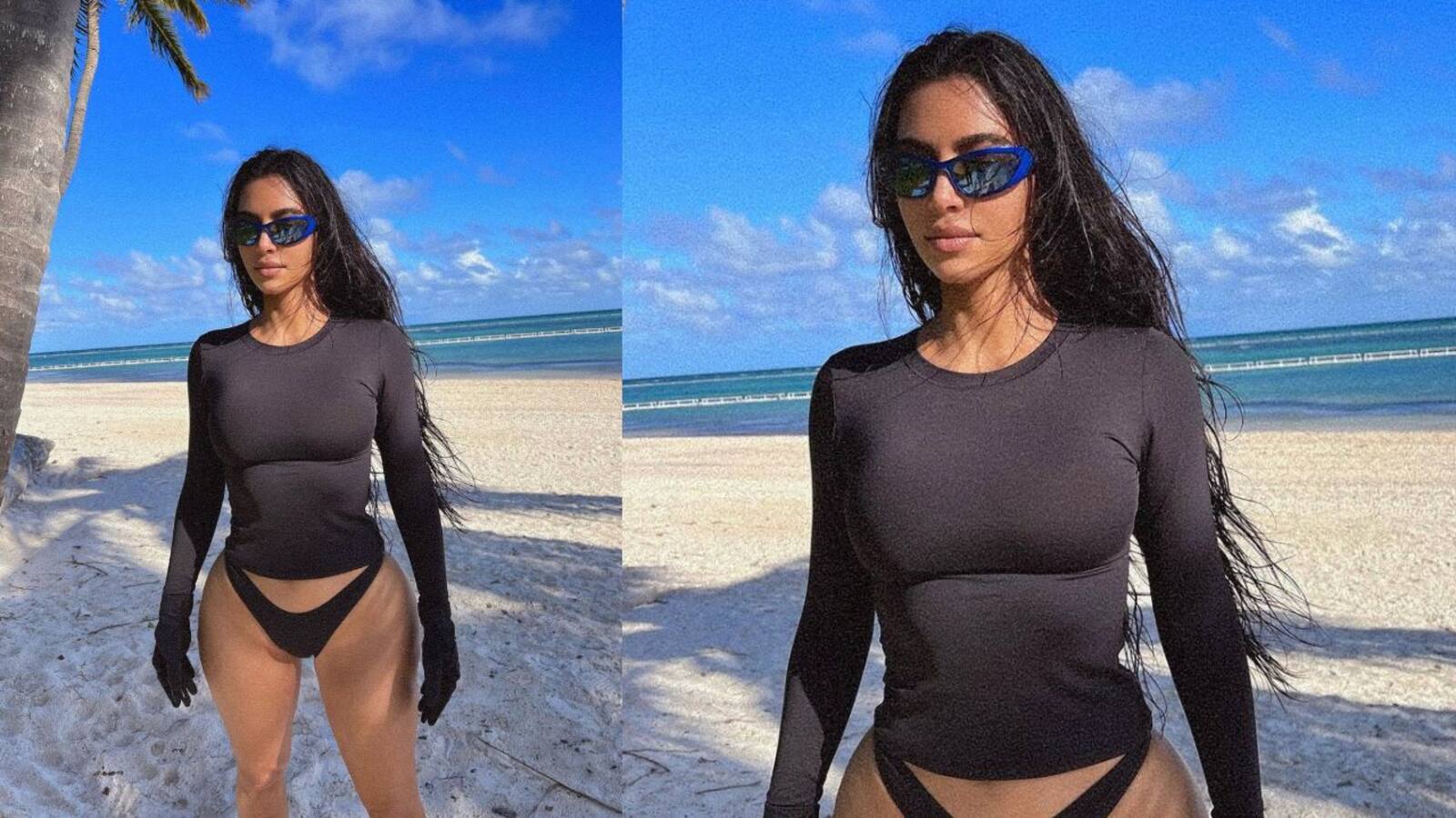 Kim Kardashian Deletes And Re Uploads These Swimsuit Pictures After Photoshop Accusations 6660