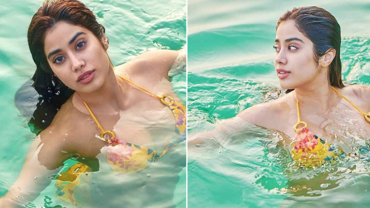 Janhvi Kapoor ने पीली बिकिनी पहनकर लगाई पूल में छलांग