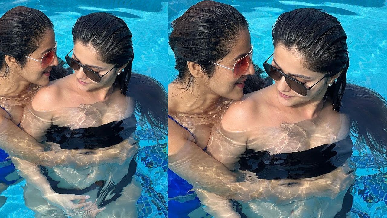 Rubina Dilaik and Keerti enjoy their time in pool