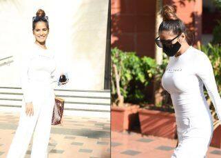 Poonam Pandey looks pristine in pearly white, figure-hugging outfit and we can't take our eyes off her – view pics